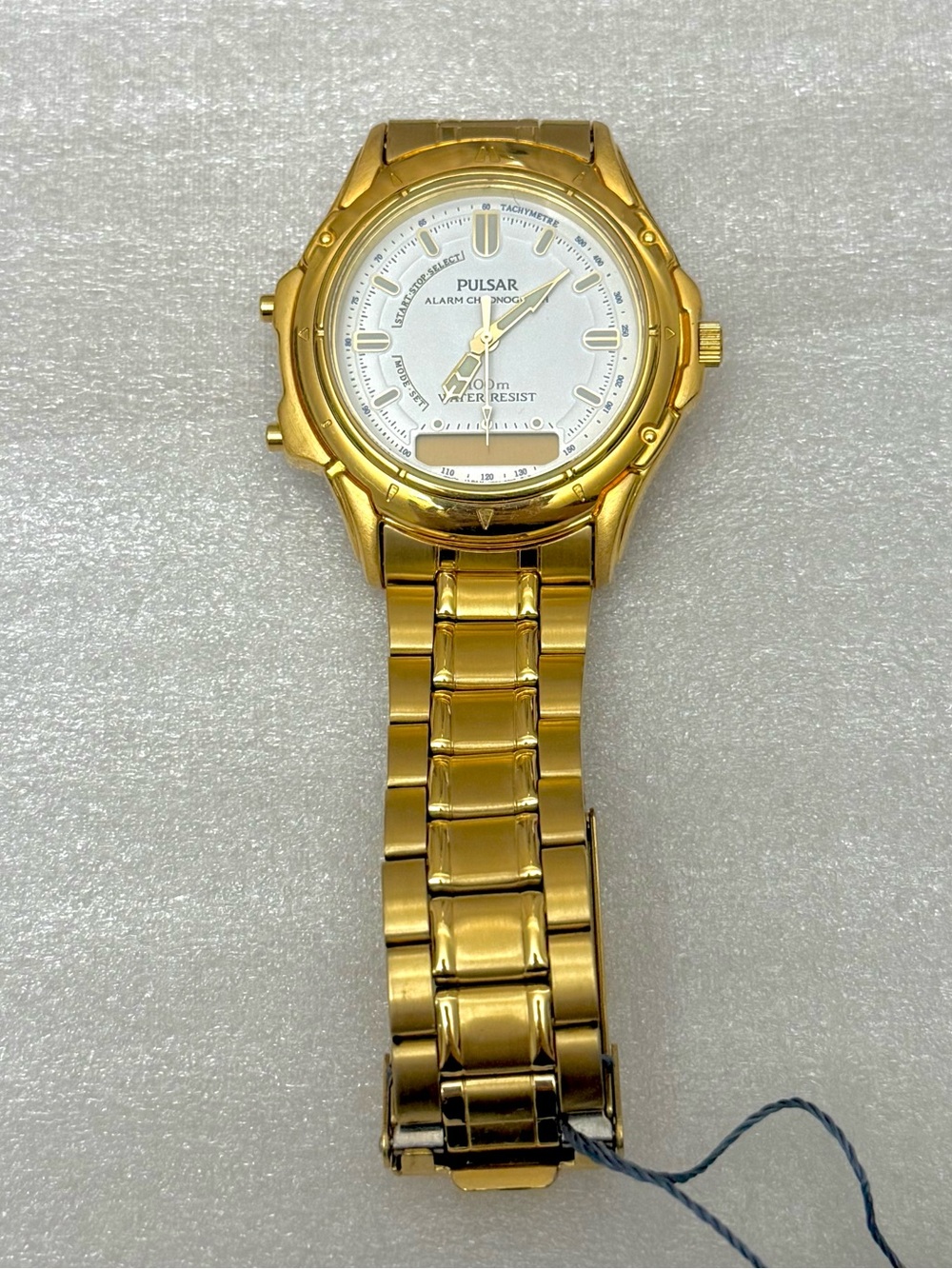 Vintage Pulsar PQF204 (V041-9240) Gold Tone Ana-Digi Men's Watch - NOS W/ Tag